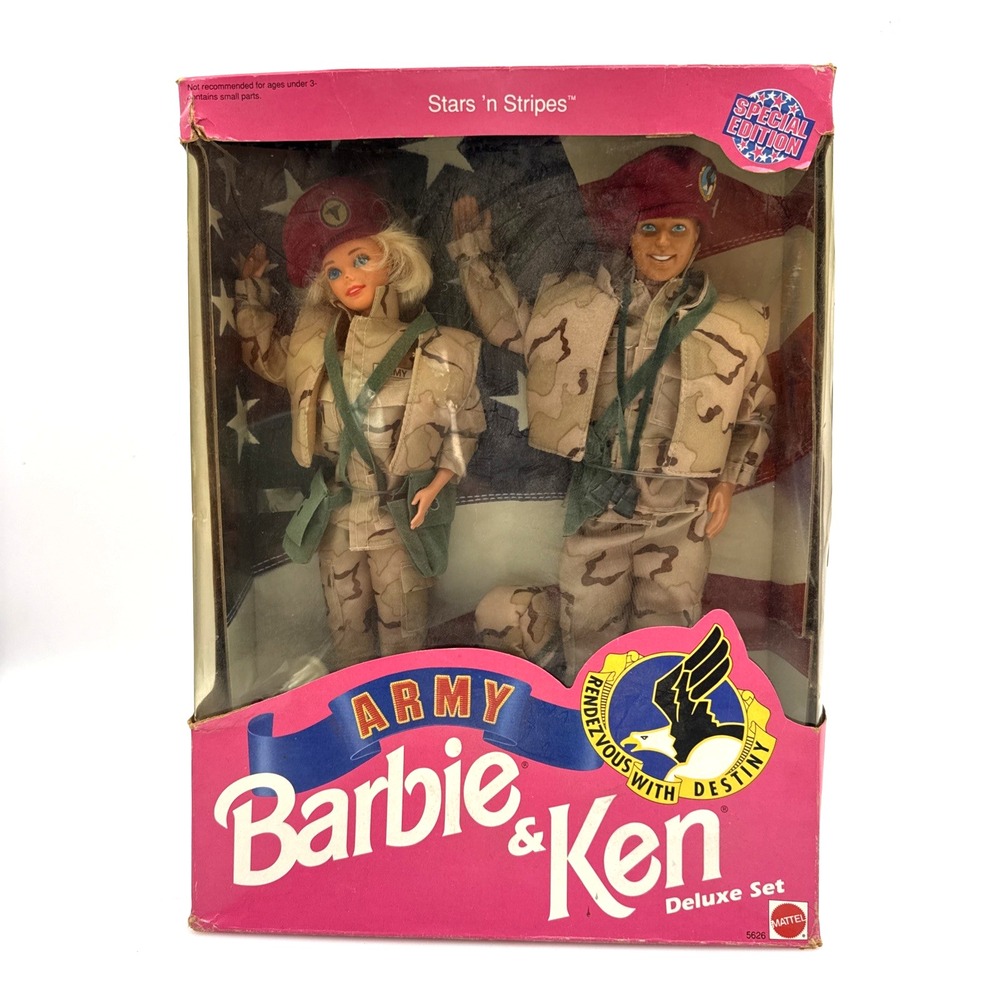 Vintage Army Barbie and Ken Deluxe Set-Rendezvous with Destiny, 1992 - New